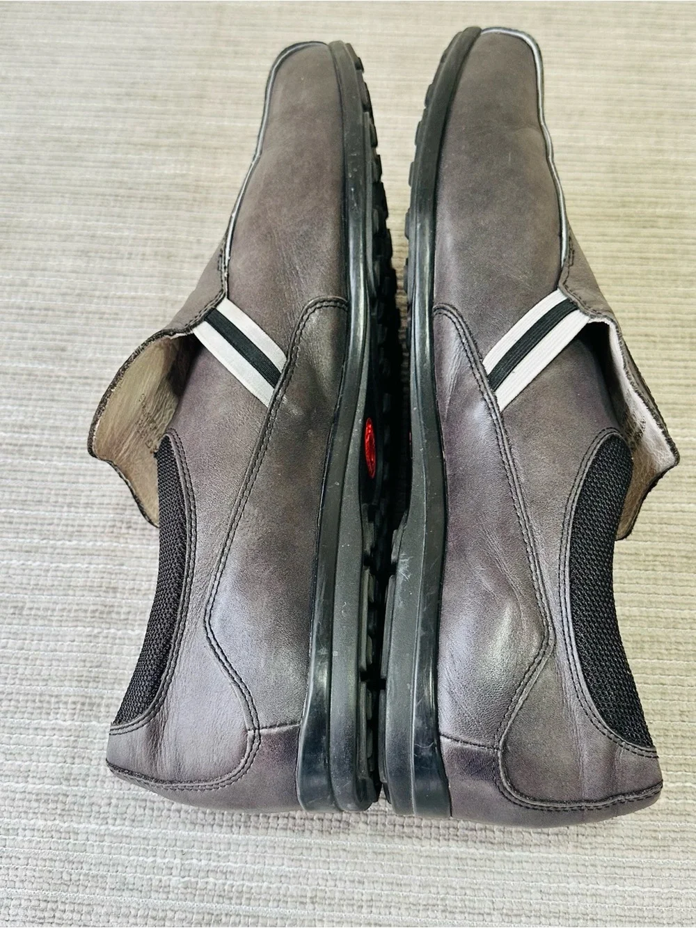 Rare‎ Vintage Steve Madden Mens Gray Leather Sport Loafer Sneakers Y2K Size 16